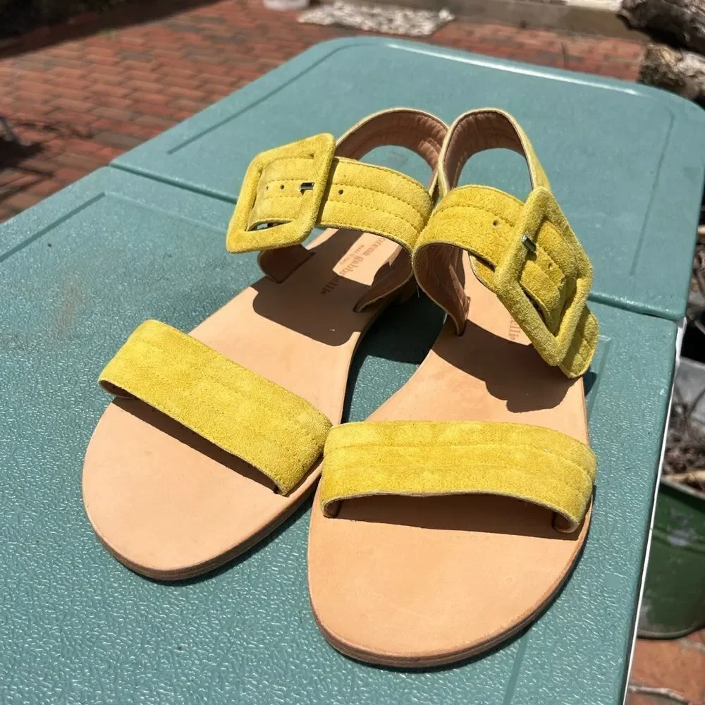 Anthropologie Morena Gabrielli Suede Buckle Sandals